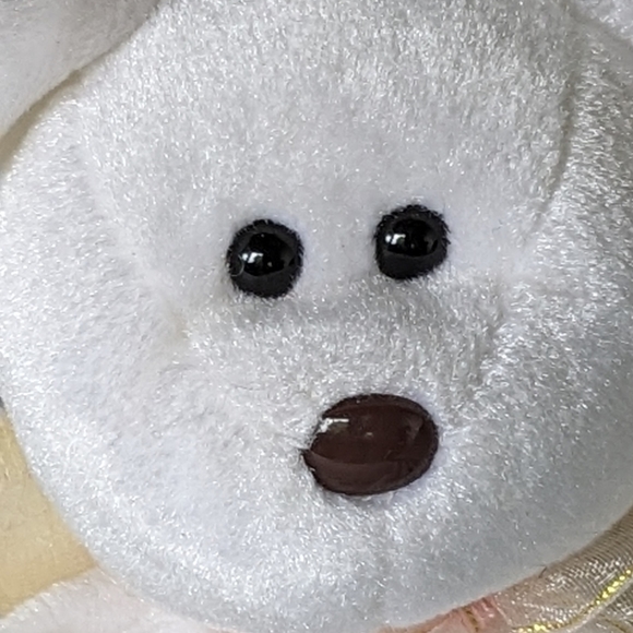 1998 Retired TY HALO the Angel Bear Beanie Baby Rare with Brown Nose - Picture 4 of 9